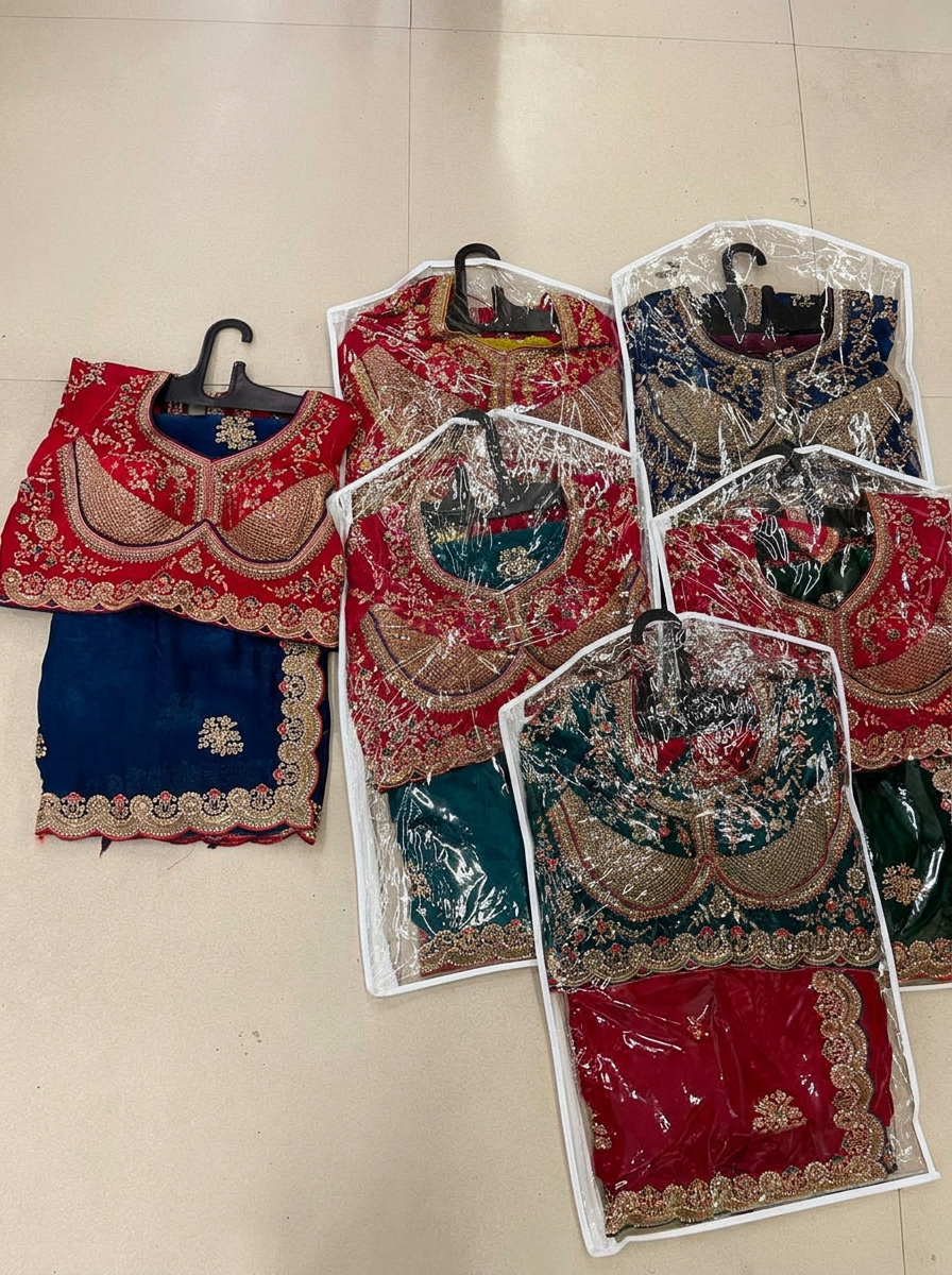 Party Wear Blouse — 05 — wholesale Velvet, Satin & Silk set