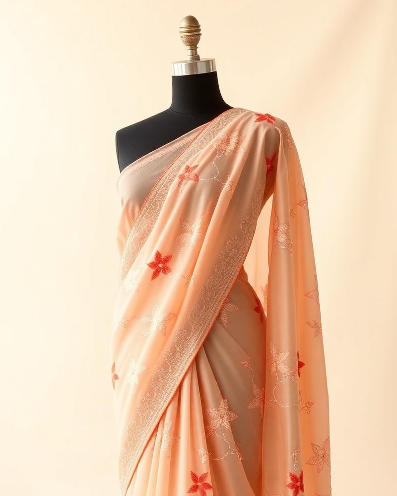 Vasant Peach Organza