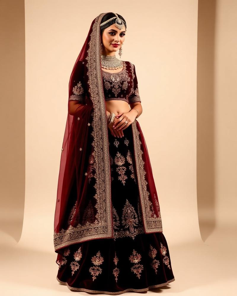 Heritage Velvet Bridal Lehenga
